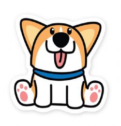 AUTOCOLLANT - CUTE CORGI (CHIEN)